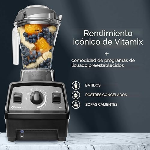 Vista 3 de Vitamix Propel Series 510 - Licuadora con tres programas de mezcla, licuadora de grado profesional para batidos y más, cuchillas de acero Negro
