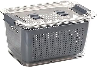 Yezytech Panier de rangement pour congélateur, 3 en 1, boîte de rangement pour réfrigérateur avec couvercles, organiseurs de cuisine et stockage pour légumes, fruits, réfrigérateur