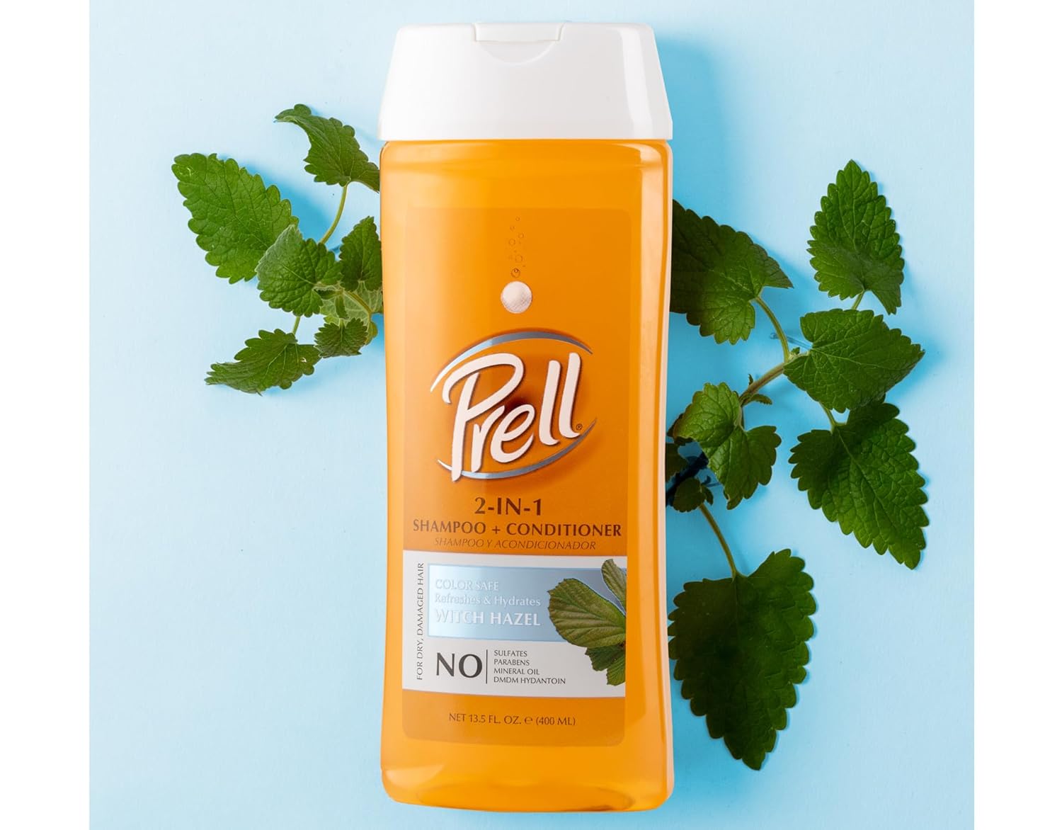 Prell Witch Hazel Color Safe Refreshes & Hydrates 2-in-1 Shampoo + Conditioner for Dry, Damaged Hair, 13.5 fl.oz - Image 3