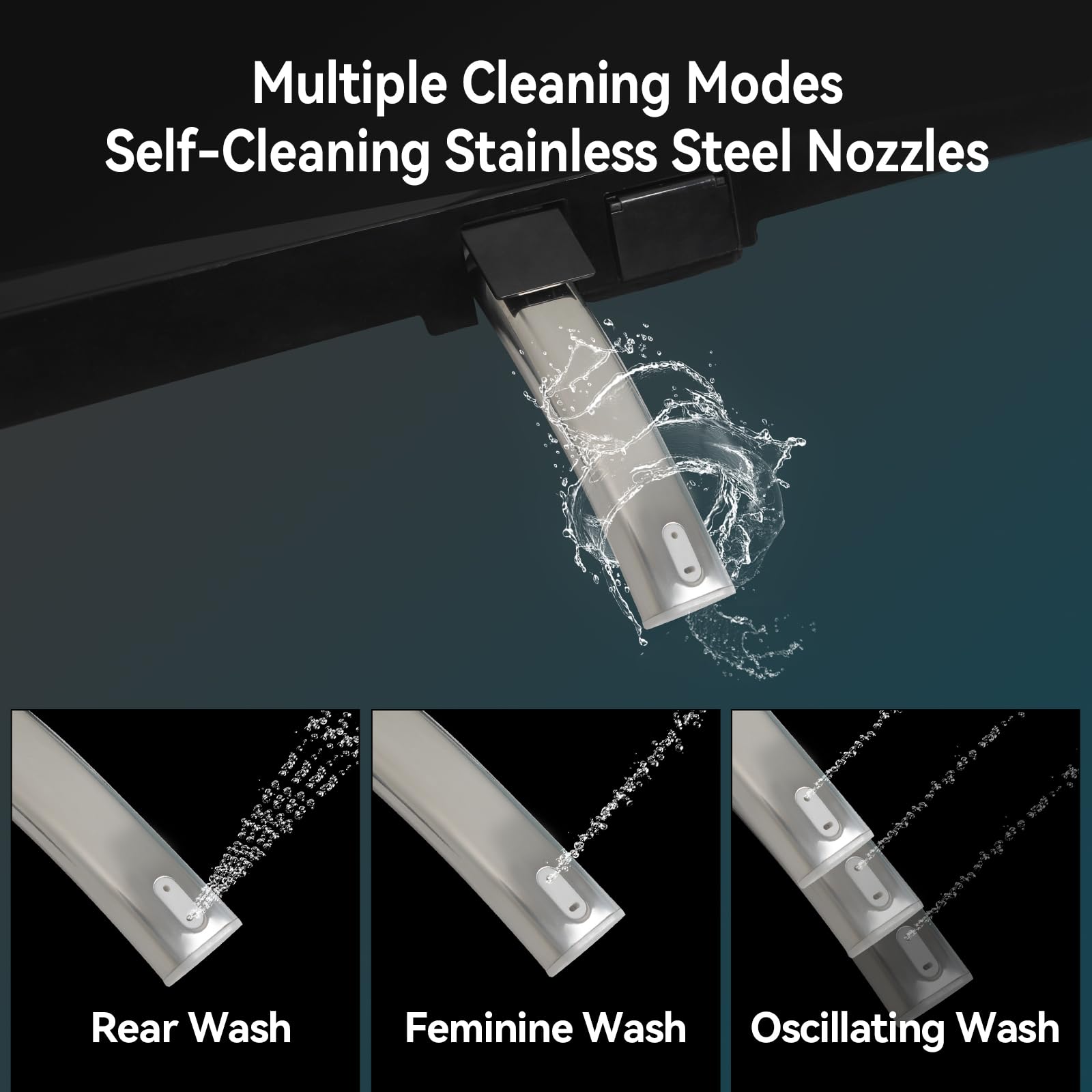 YOURLITE Bidet Toilet Seat Elongated Toilet Seat Warm Water Heated Seat Bidet with Remote Control Self-cleaning Nozzle Temperature — view 2