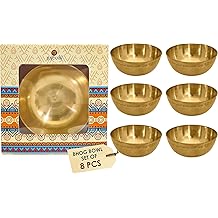 SATVIK Set of 12 Big Brass Bhog Bowl Set for Pooja | Pure Brass Bowls for Prasad, Meditation, Yoga, Diwali Offering | Indian Bhog Katori Altar Supplies