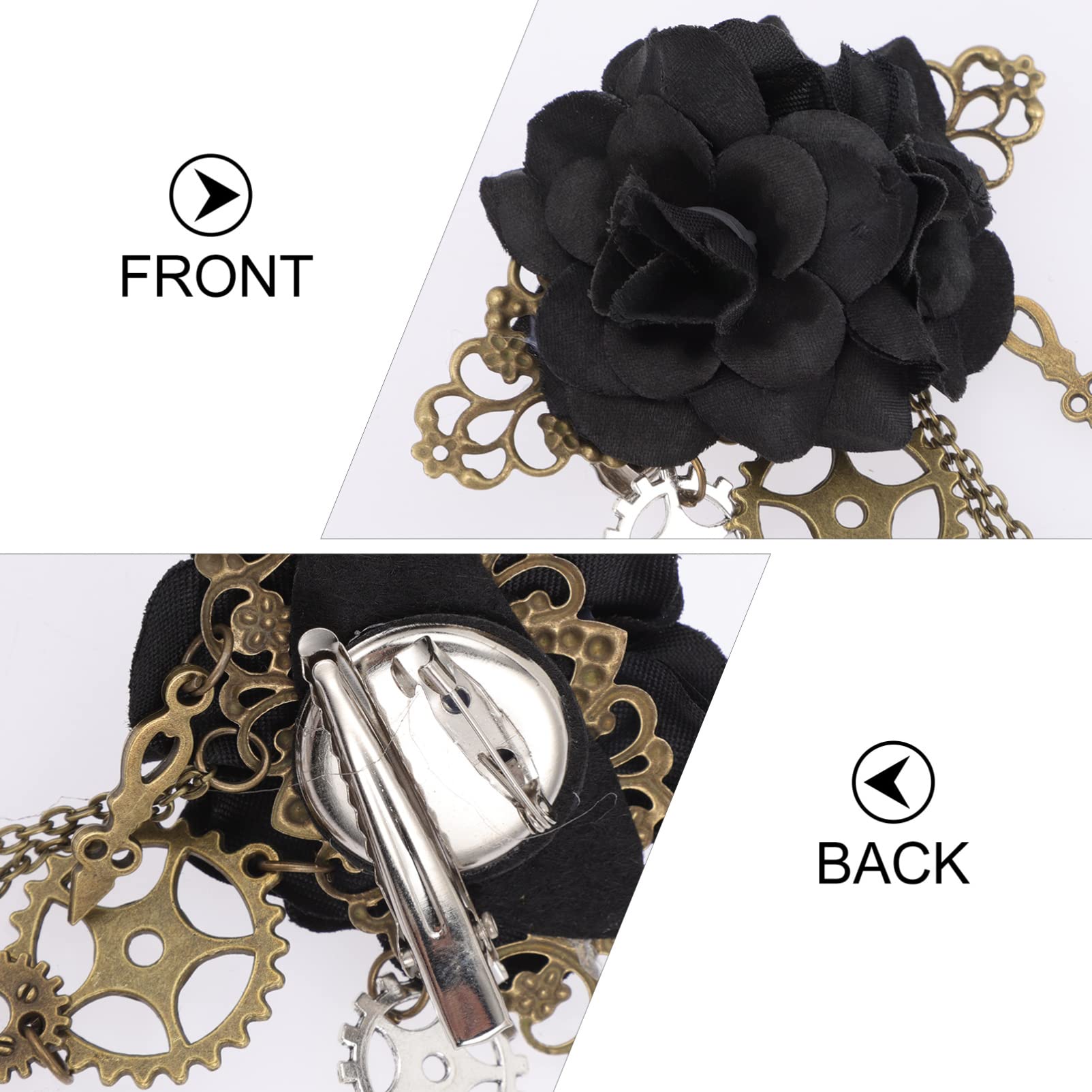 Acheter Nouveau Halloween gothique Mini haut chapeau Steampunk engrenages chaîne plume Cosplay pince à cheveux