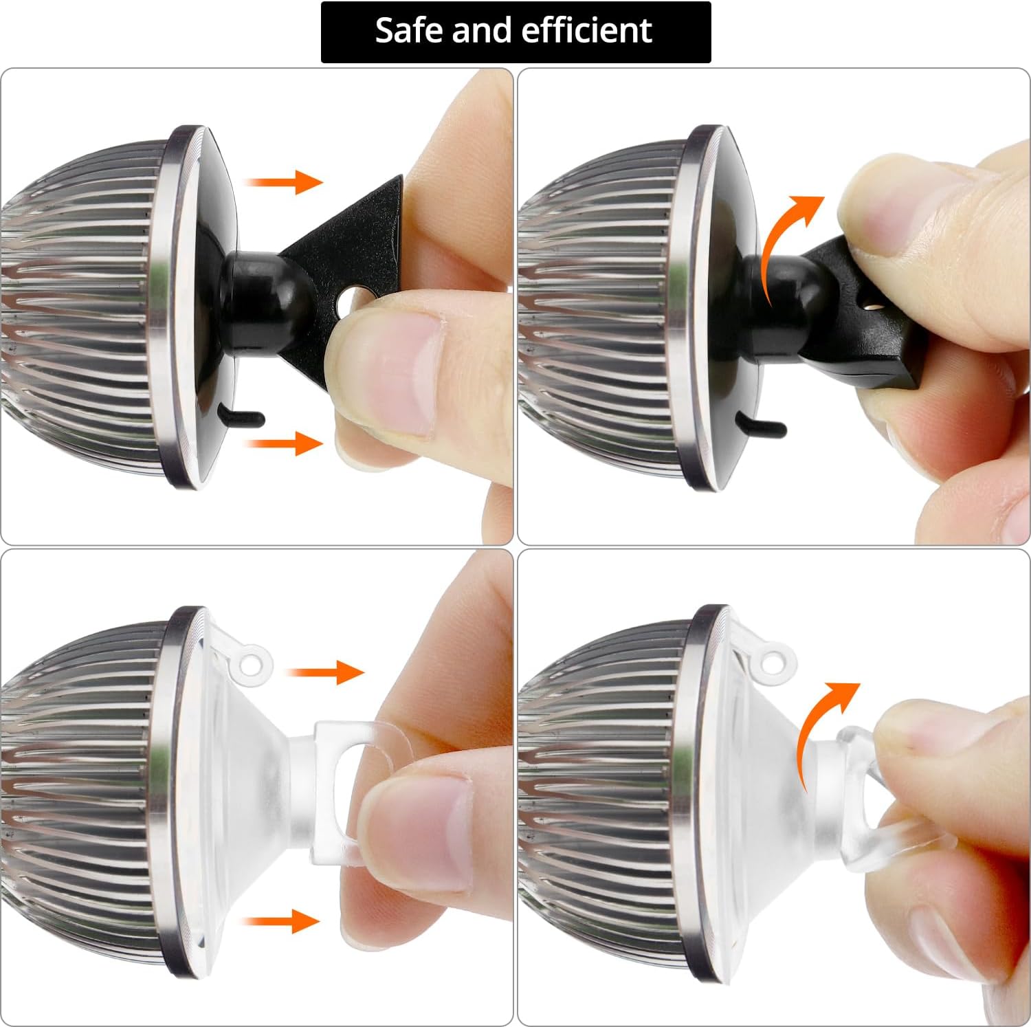 QWORK Light Bulb Changer Suction Cup Tool, Compatible with MR16 and GU10 Bulbs, 6 Pack Suction Cups for Bulb Removal