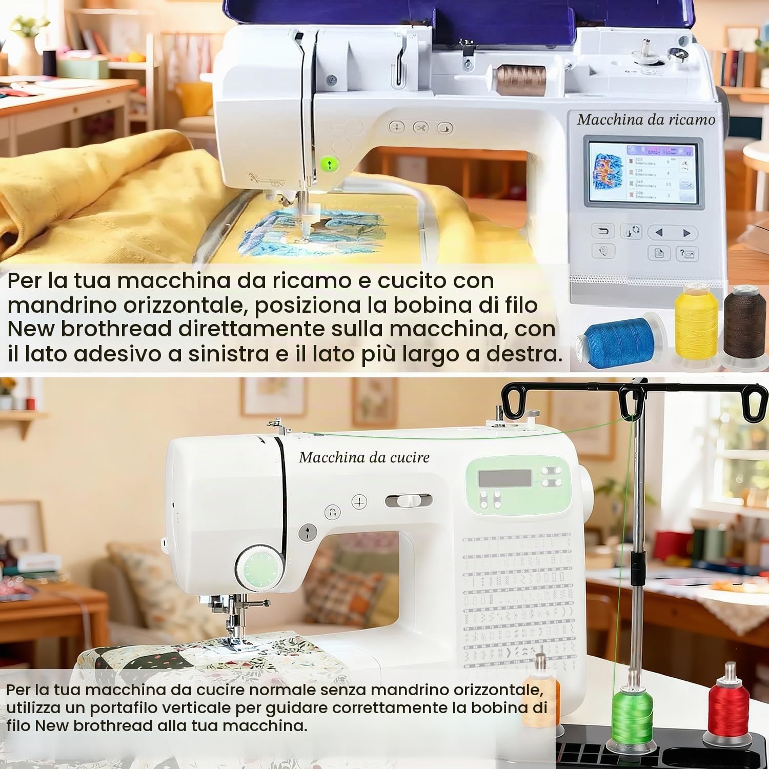 New brothread 30 Nuovi Janome Colori Poliestere Filo di Ricamo Macchina 500M - Assortimento 1