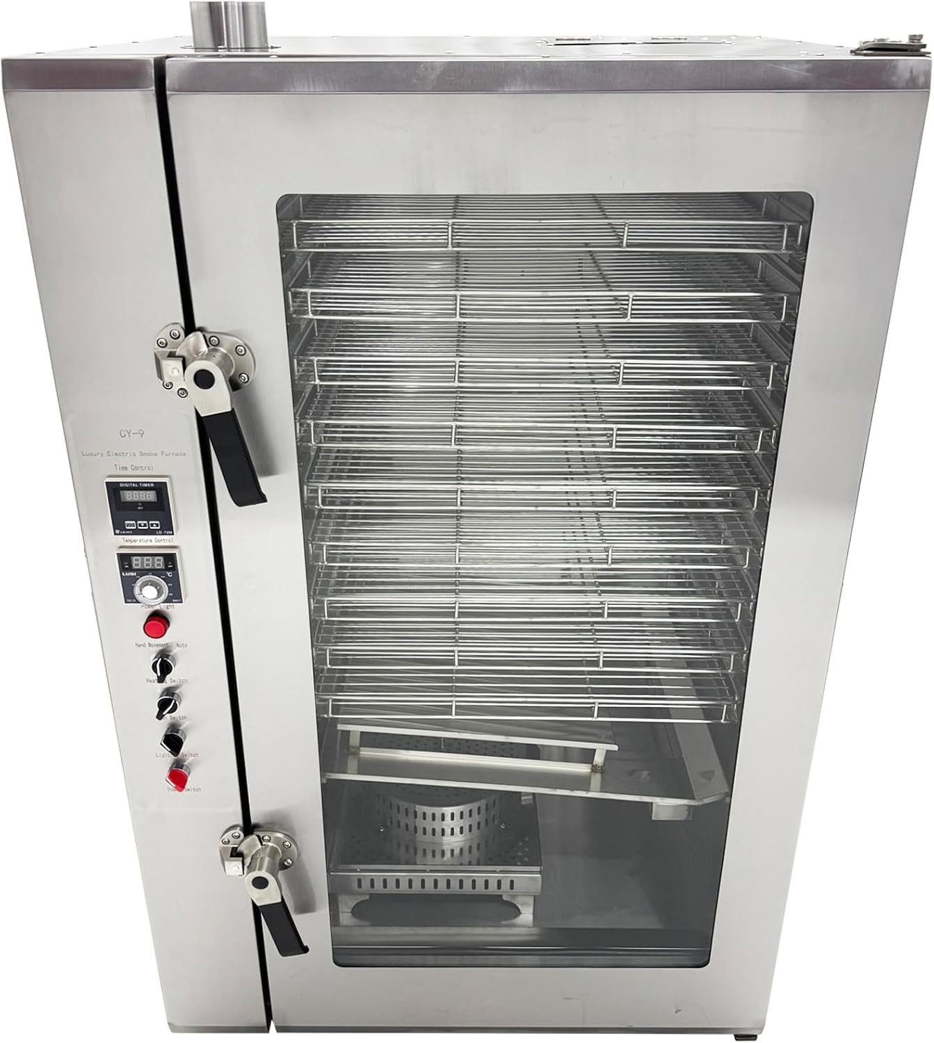 9-Layer Electric BBQ Smoker, Stainless Steel Smoking Oven with Viewing Window for Bacon, Sausages, Smoked Chicken, Smoked Pork 220V