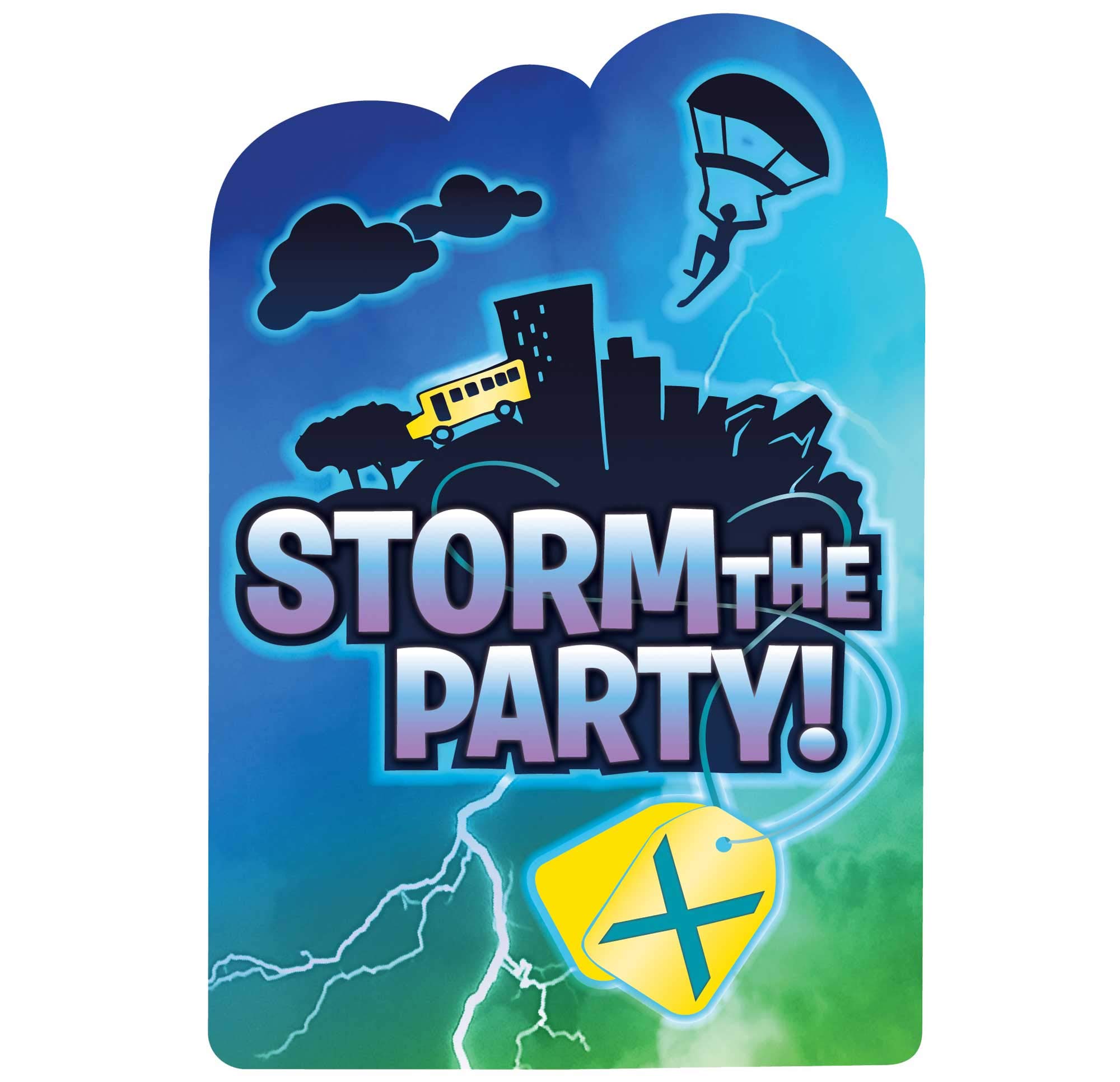 Amscan Blue/Green 492412 - Battle Royal Party Postcard Invitations - 8 Pack