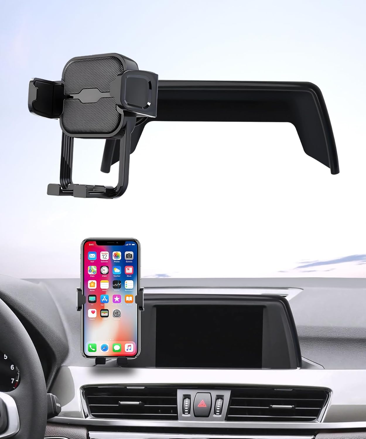 Car Phone Holder for 2016-2019 BMW X1/2018-2019 BMW X2, 360° Rotation, 6.5 inch Screen Fixed Clip, Auto Accessories Navigation Bracket, Interior Decoration Mobile Phone Mount