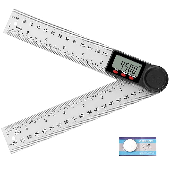 Buy Transparent Digital Angle Ruler Electronic Kamtop 8 inch/200mm 360