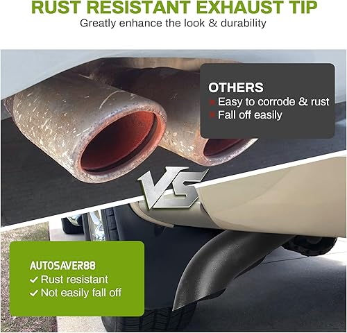 Miniatura 3 de AUTOSAVER88 Punta de escape de 5 pulgadas, entrada de 5 pulgadas, salida de 5 pulgadas, punta de tubo de escape abatible de acero inoxidable de 15