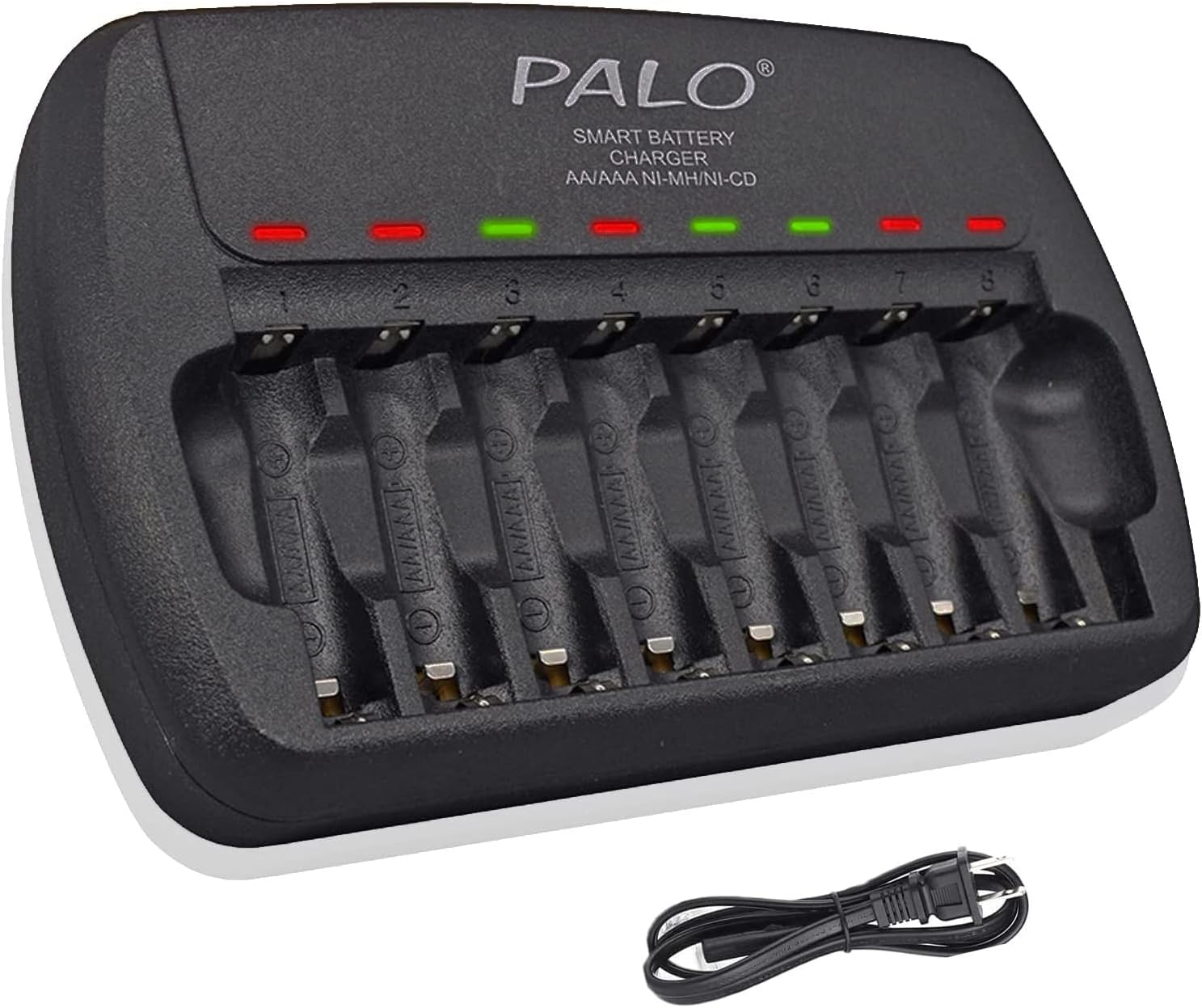 POWEROWL Chargeur de piles AA AAA à 8 baies (chargement à grande — free download