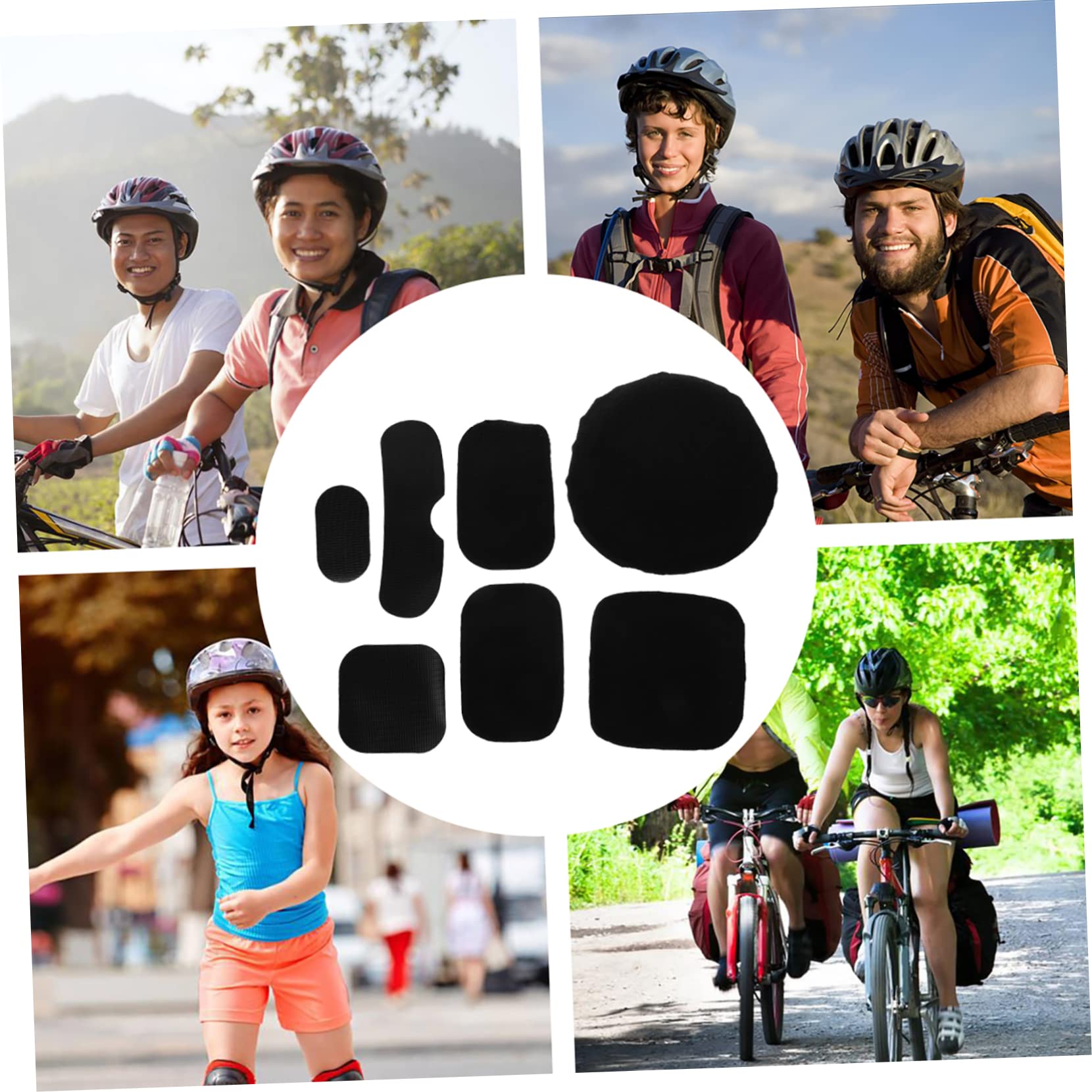 YARNOW Almohadillas Relleno Espuma Motocicleta transatlántico Acolchado del Forro del Casco Almohadilla de Casco Transpirable Accesorios de Casco Esponja Black