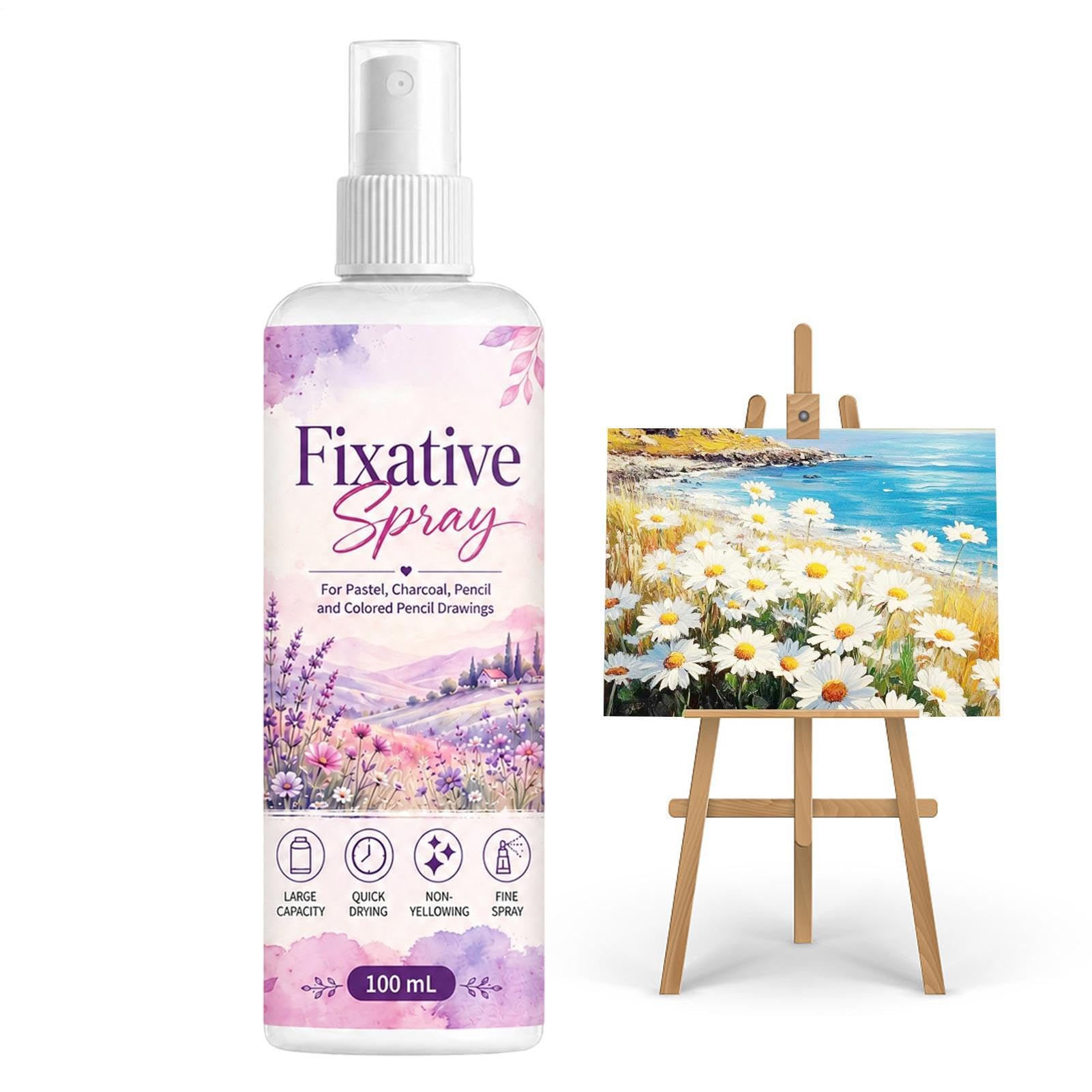 Spray fijador para arte de 100 ml ideal para proteger dibujos en el hogar y las aulas