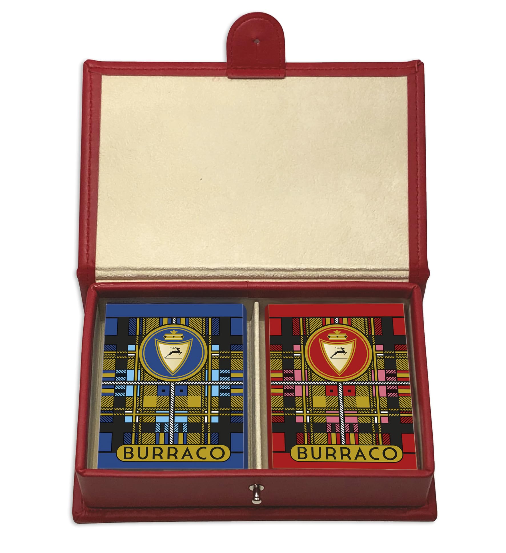 Modiano Caja De Piel Sintética Tartán Turquesa – Estuche Elegante Para Cartas De Juego Y Regalos De Lujo