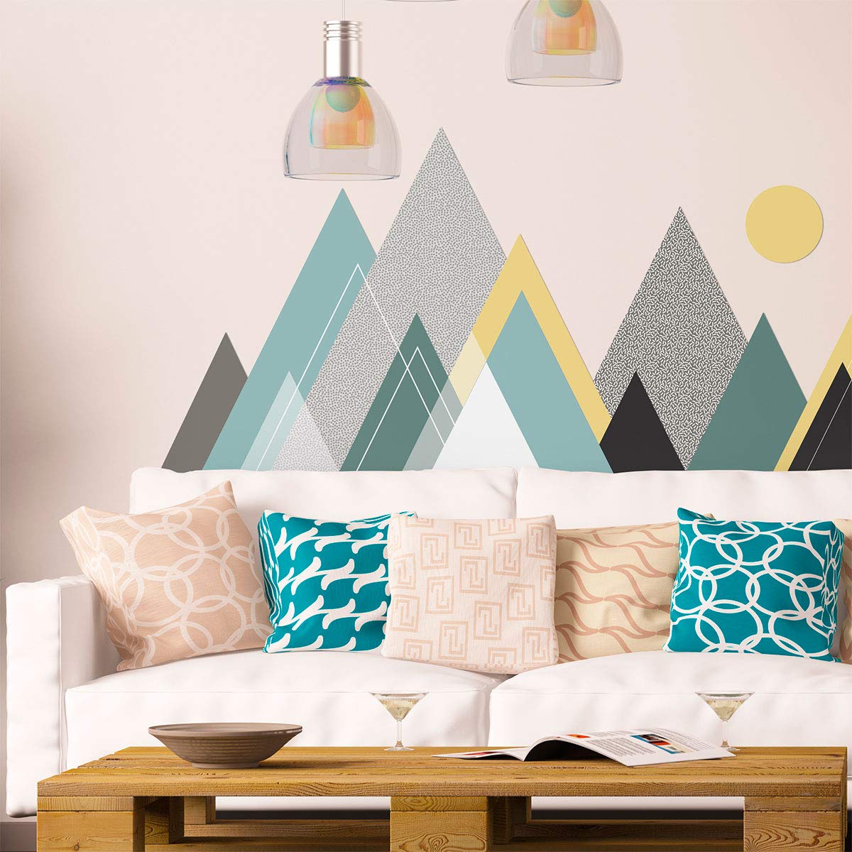 Children's Wall Stickers - Baby Room Decoration - Children's Wall Stickers - Scandinavian Mountains Nevada Wall Sticker - H40 x L60 cm
