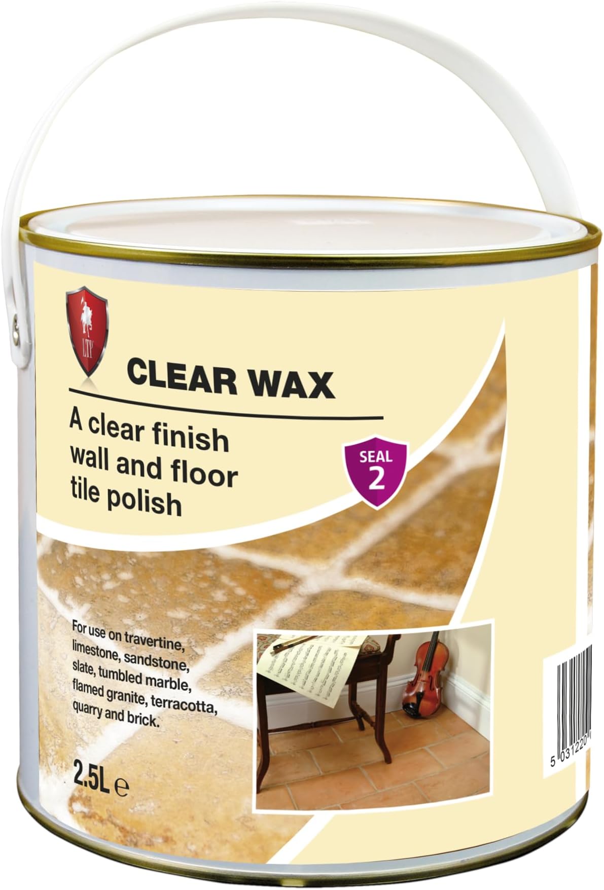 LTP Clear Wax |Sealing Polish for Wall, Floor Tiles and Stone Clear Finish|For use on travertine, limestone, sandstone, slate, tumbled marble, flamed granite, terracotta, quarry and brick - 2.5L