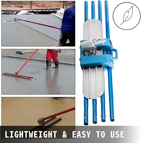 Miniatura 6 de VEVOR - Flotador de hormigón de magnesio, de extremo redondo, con mango, 48 x 8 pulgadas