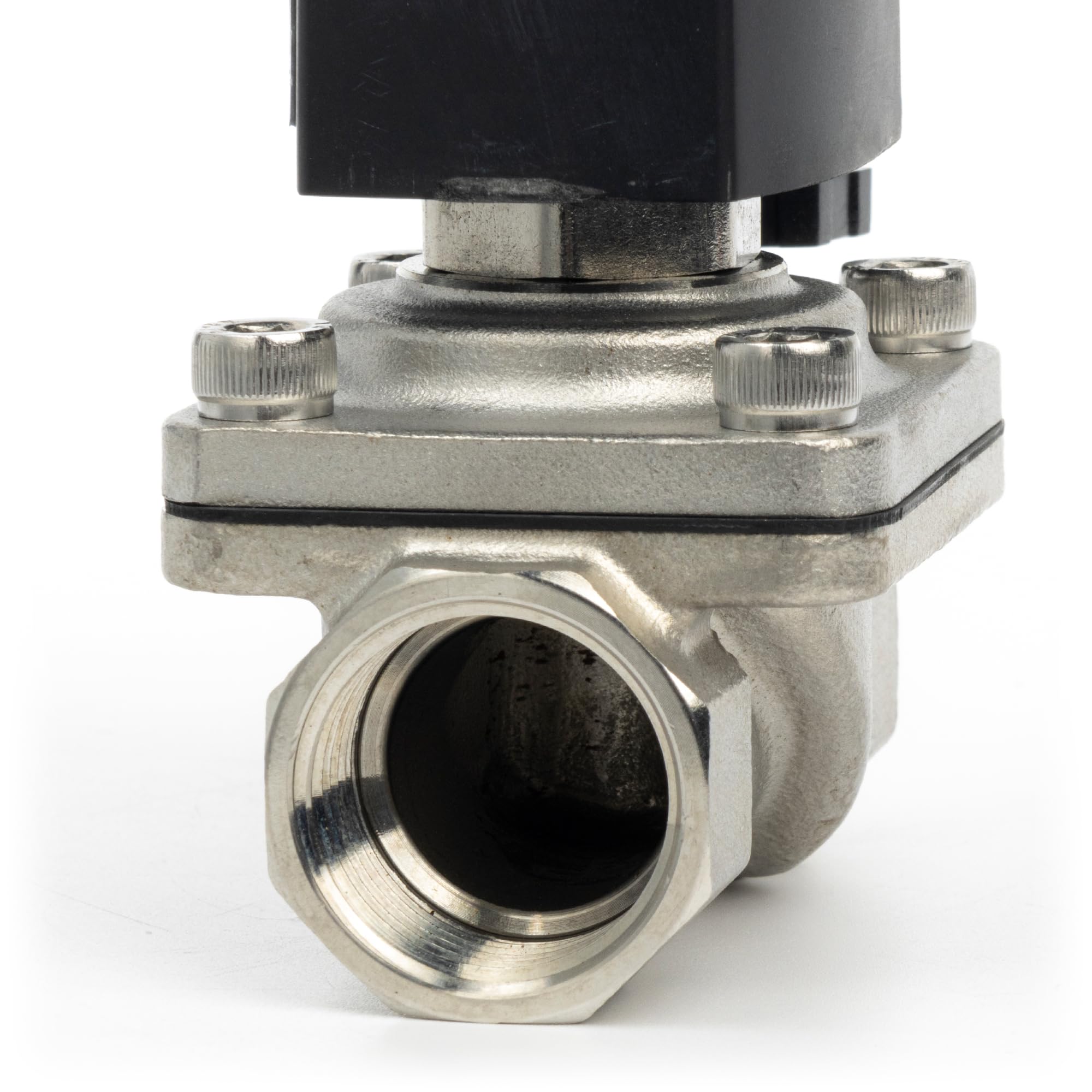 U.S. Válvula solenoide sólida de 3/4" de acero inoxidable AC 220 V con sello Viton, normalmente cerrado, tipo caja de conexiones, rosca G