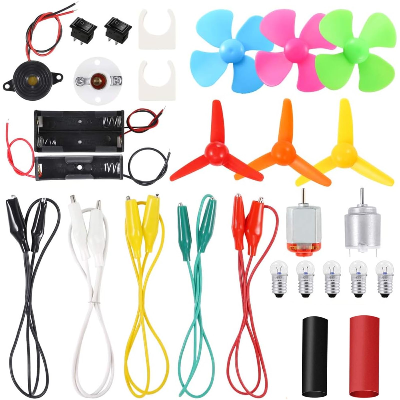 26 Pcs Educational Electric Circuit Kits Toys Science Montessori Learning Kits Electronics Motor Kits with Storage Bag for DIY Science Project