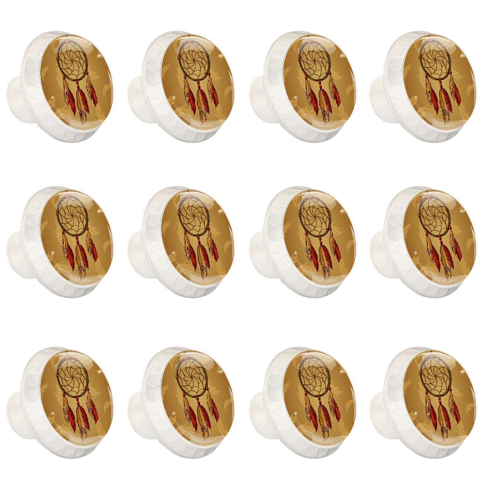 Boutons de placard de cuisine ronds design attrape-rêves rétro