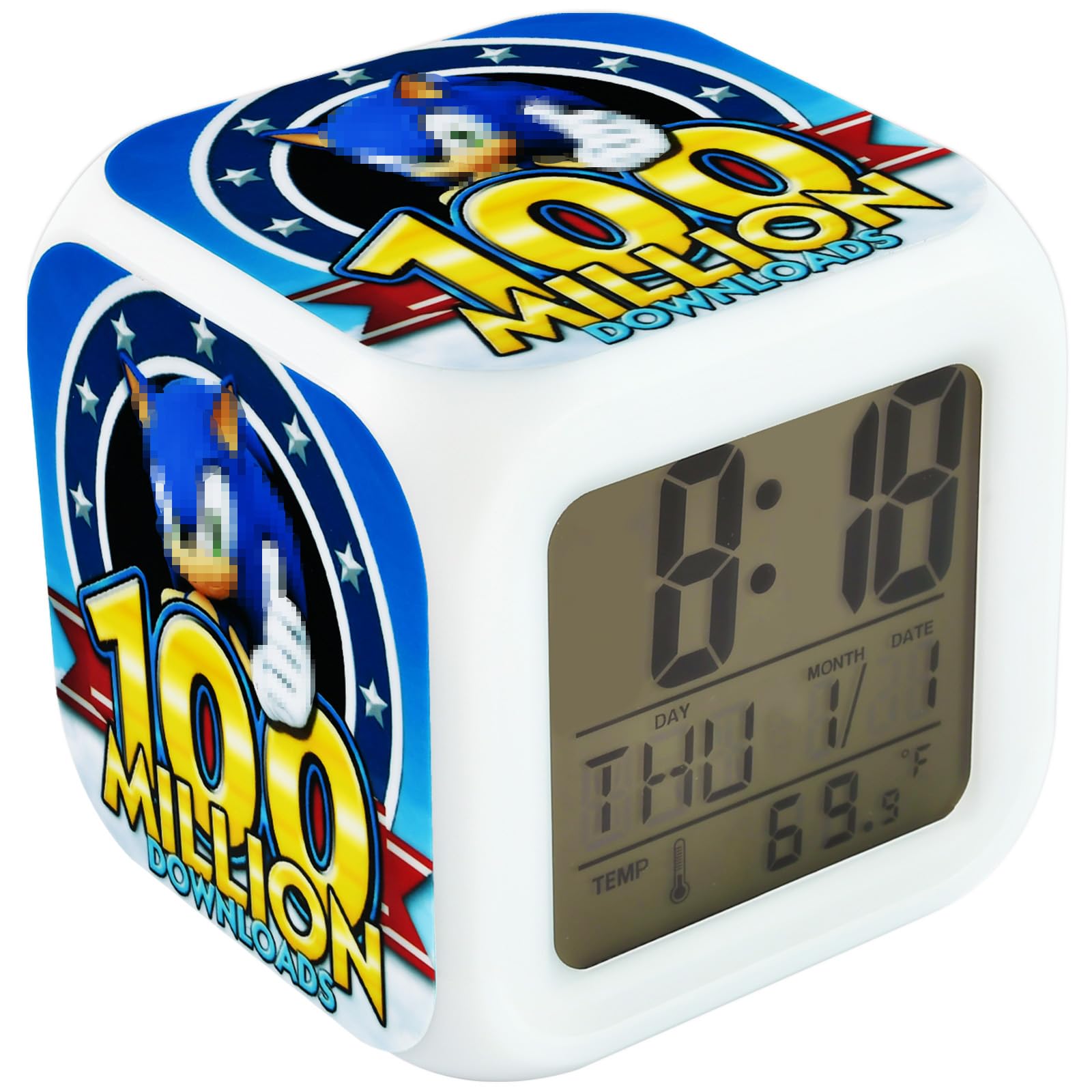 Despertador, Reloj Despertador Digital LED, Reloj Despertador Digital para Niños con 8 Música, 7 Colores de Luz Nocturna, Snooze, Despertador de Anime, para Niños y Adolescentes