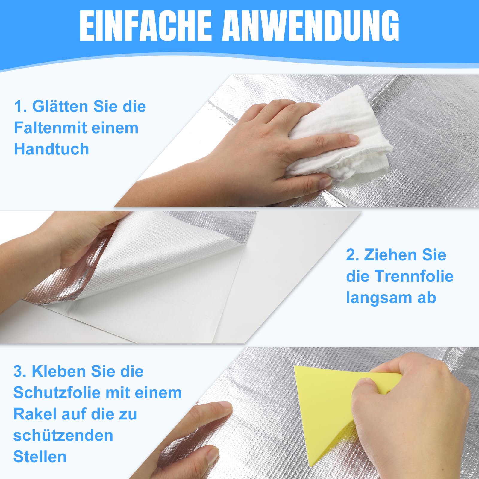 Aluminiowa mata chroniąca przed wysoką temperaturą, izolacja z włókna szklanego, materiał odblaskowy (60 x 200 cm)
