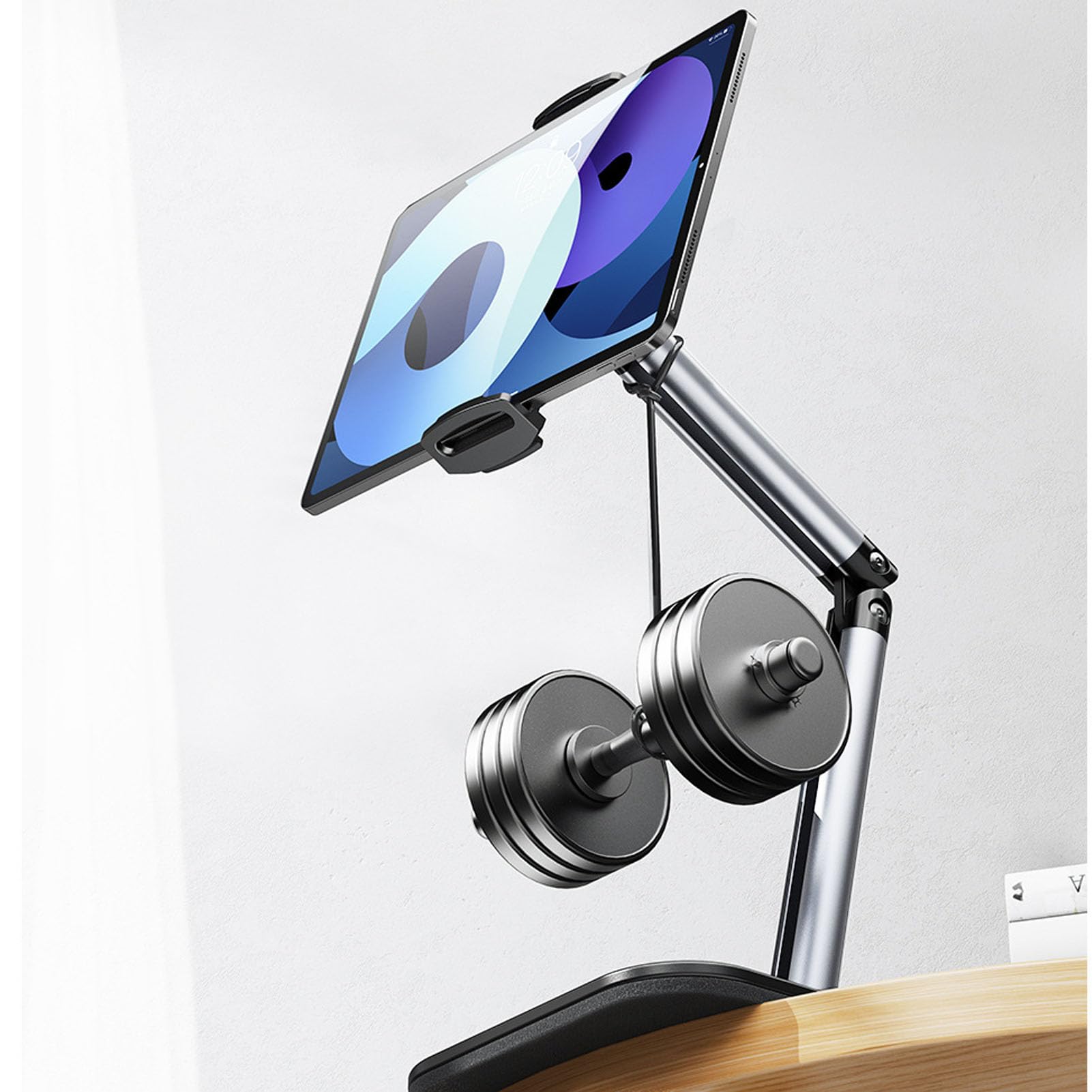 XUMIUZIY Supporto per Tablet Regolabile, Rotazione di 360 Gradi, Supporto per Telefono per Tablet con Schermo da 4,7 a 12,9 Pollici, Design Pieghevole per Viaggi, Viaggi di Lavoro