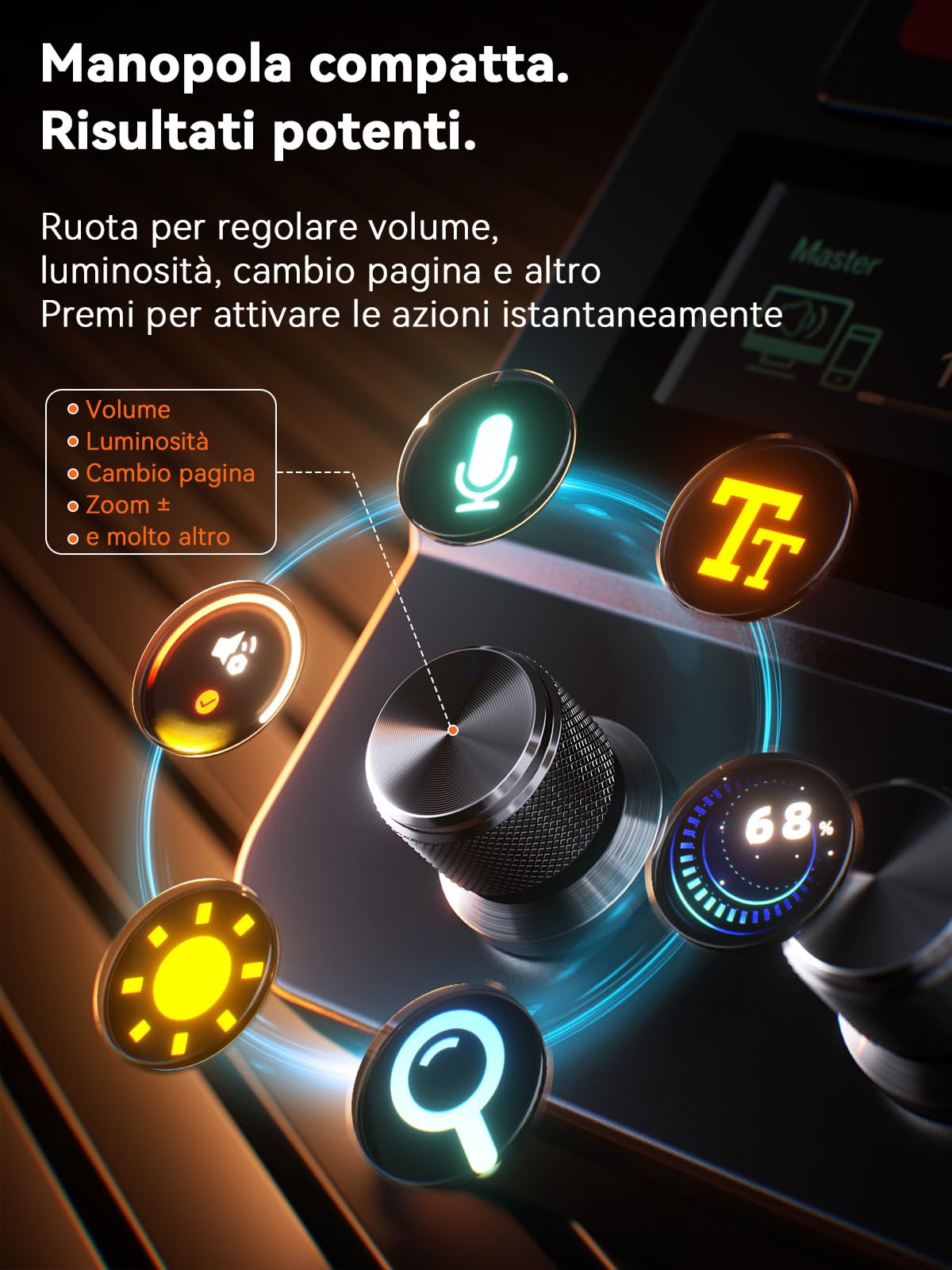 STREONOR Stream Control Deck Pro S10 con 10 tasti Touch Bar 4 manopole | Stream Controller per OBS, Twitch, Discord, ecc., ideale per streaming, editing video e gaming, compatibile Mac/Windows