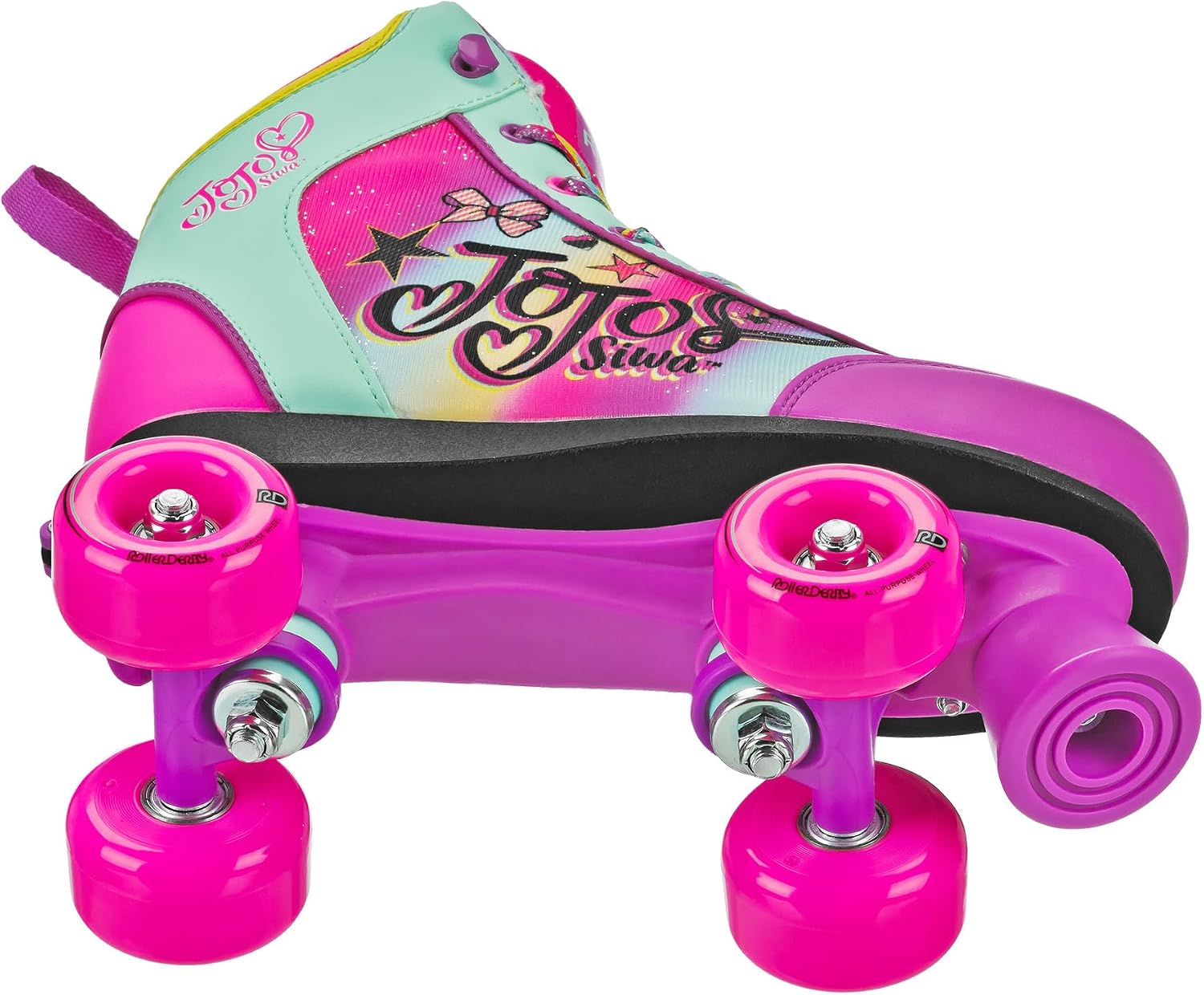 Roller Derby JoJo Siwa Adjustable Quad Star Roller Skate, Size Medium (3-6)