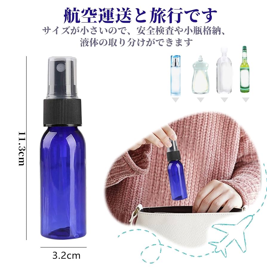 Amazon | 20個50mlスプレーボトル 遮光 極細のミスト 詰め替え