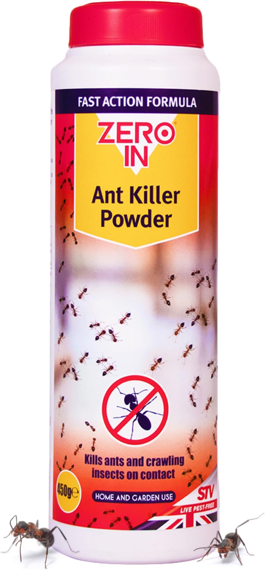 Zero In Ant Killer Powder 450g – Ready-to-Use Fast-Acting Ant & Nest Control, Permethrin Powder for Indoor & Outdoor Use, Precise Crack & Crevice Application