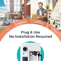 Vista 3 de Bluevua RO100ROPOT-UV Sistema de Ósmosis Inversa Filtro de Agua de Encimera - Purificación de 6 Etapas con UV y Remineralización, Filtración RO