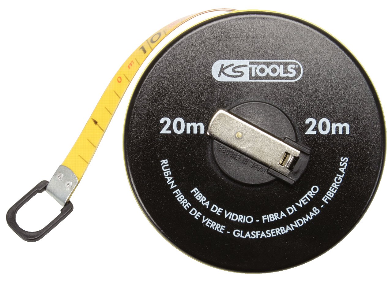 KS TOOLS Enclosed Glassfibre Tape Measure, 10m