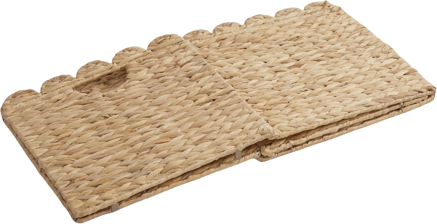 charming folding petal storage basket - stylish wicker laundry basket for organizing blankets and more, versatile cube storage bin with water-resistant design11.8''*11.8''*11.8''.