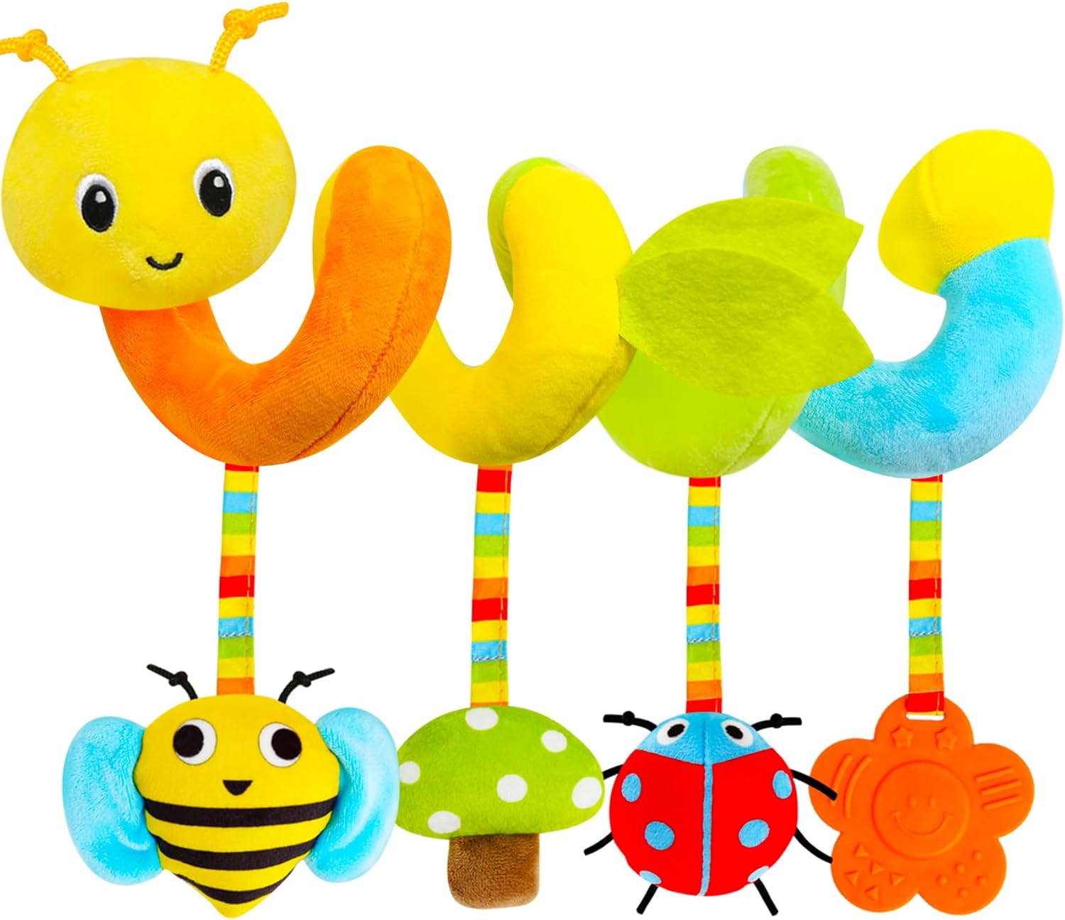 Car Seat Toys for Babies 0-6 Months Boy,Baby Spiral Hanging Plush Activity Toys Thank You Gifts for Newborn 0 3 6 9 12 Months Baby Boys Girls