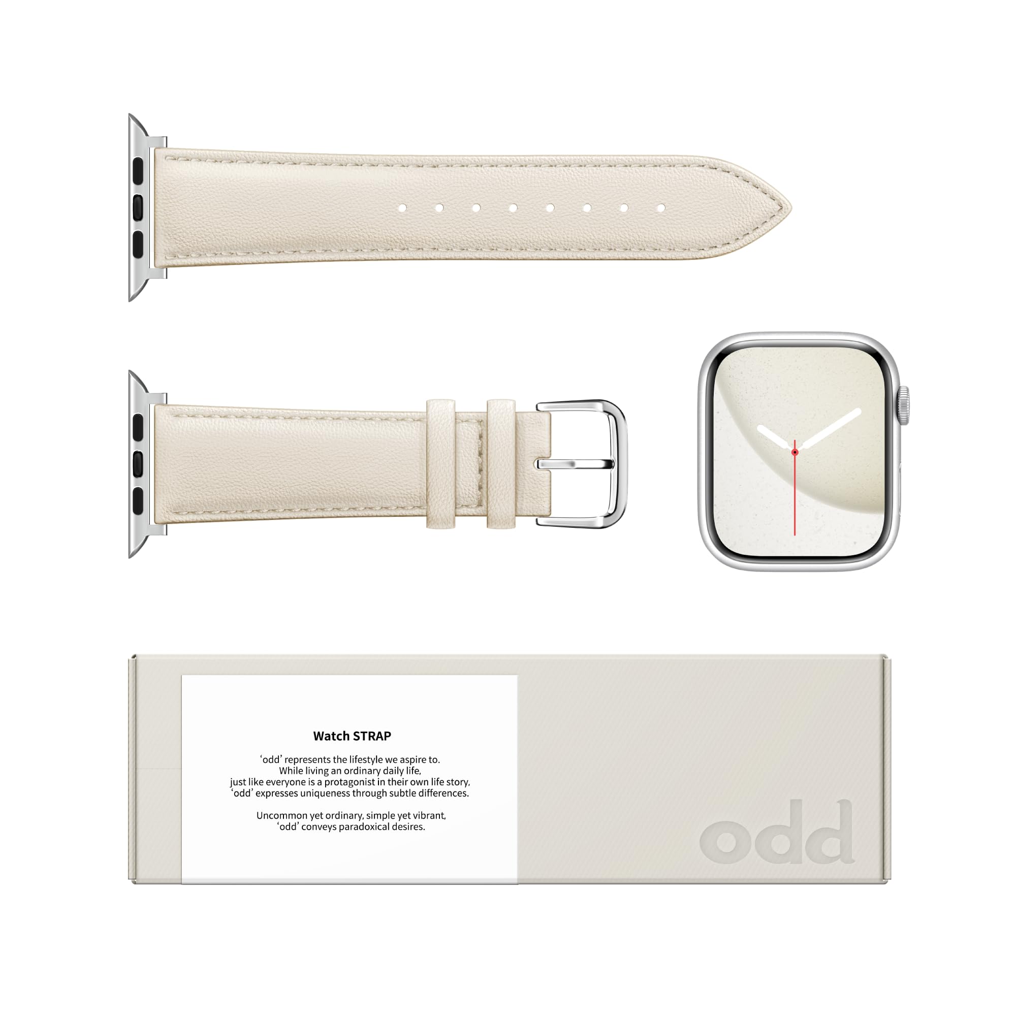 a.odd Leather Strap for Apple Watch Straps 38mm 40mm 41mm 42mm 44mm 45mm 46mm 49mm, Men Women Genuine Leather Replacement Band for iWatch Series 11 10 9 8 7 6 5 4 3 2 1 SE Ultra 3 2 1 — view 5
