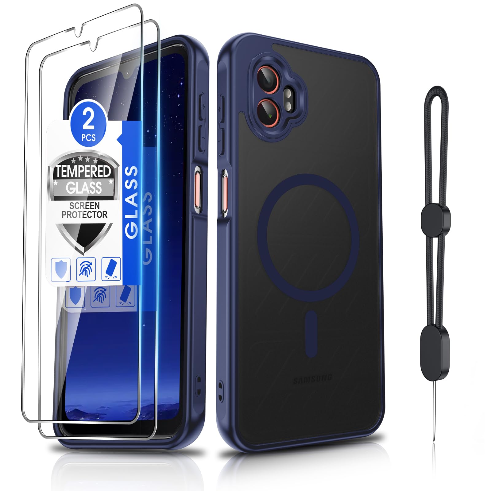 Dizn Matte Case for Samsung Galaxy XCover 7 Pro: Fit for MagSafe,Blue