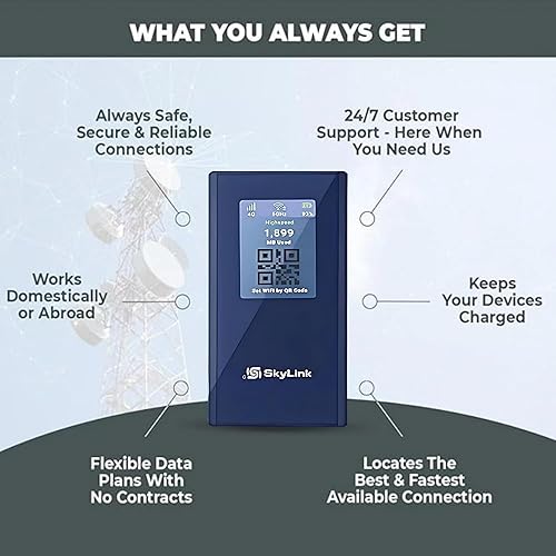 Miniatura 6 de Forward Wireless 4G LTE Mobile Hotspot  WiFi portátil y enrutador de viaje para Estados Unidos y más de 140 países, sin SIM (red inteligente global