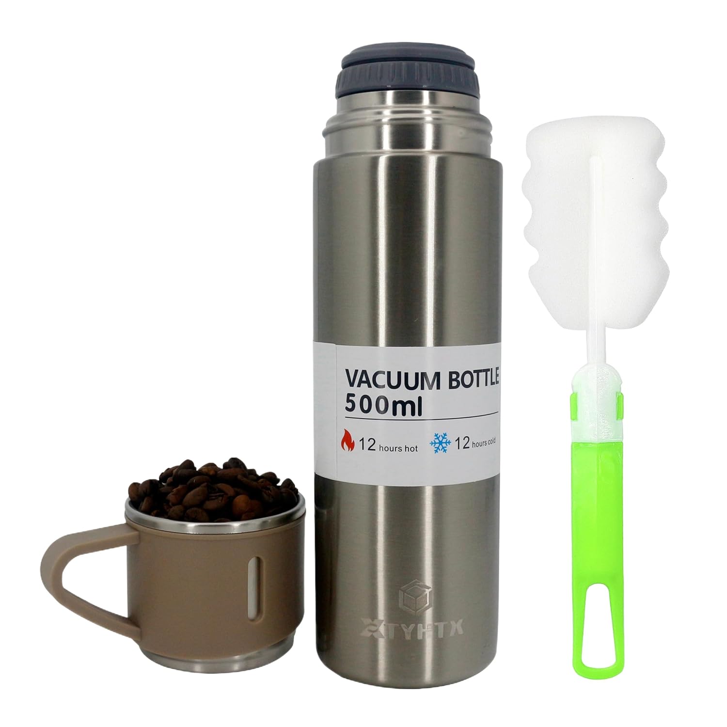 XTYHTX Stainless Steel Insulated Coffee Bottle,Vacuum-Insulated Beverage Bottle with Handle, Leak-Proof for Coffee, Tea, W...