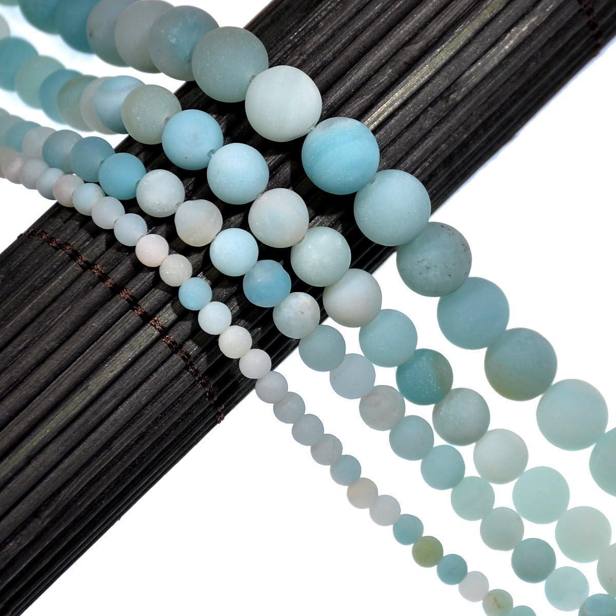 AD Beads Beautiful Natural Matte Gemstone Round Spacer Loose Beads 4-12mm (6mm, 33 Matte Amazonite)