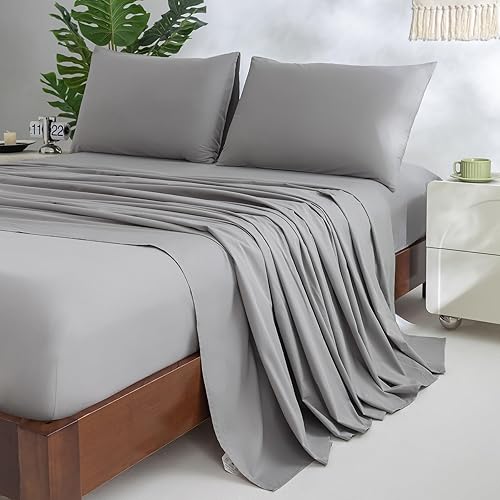 Miniatura 2 de Sábanas 100% algodón tamaño King con bolsillo profundo para colchones de 18 a 24 pulgadas, lujosas, suaves, transpirables, refrescantes, algodón