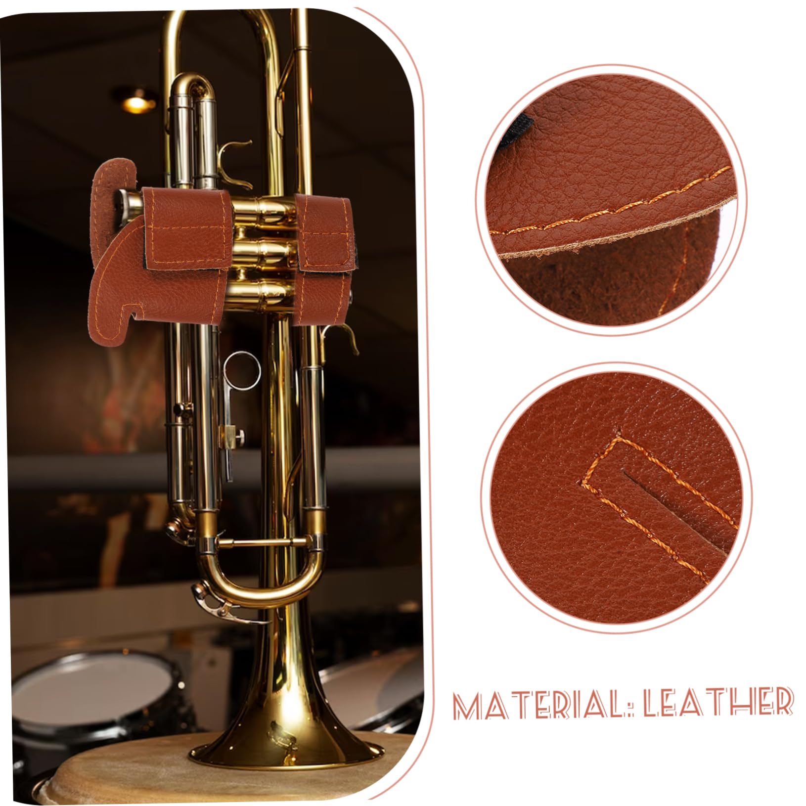 ULDIGI Trumpet Piston Protective Case Leather Cover for Instruments Easy Install Accessory
