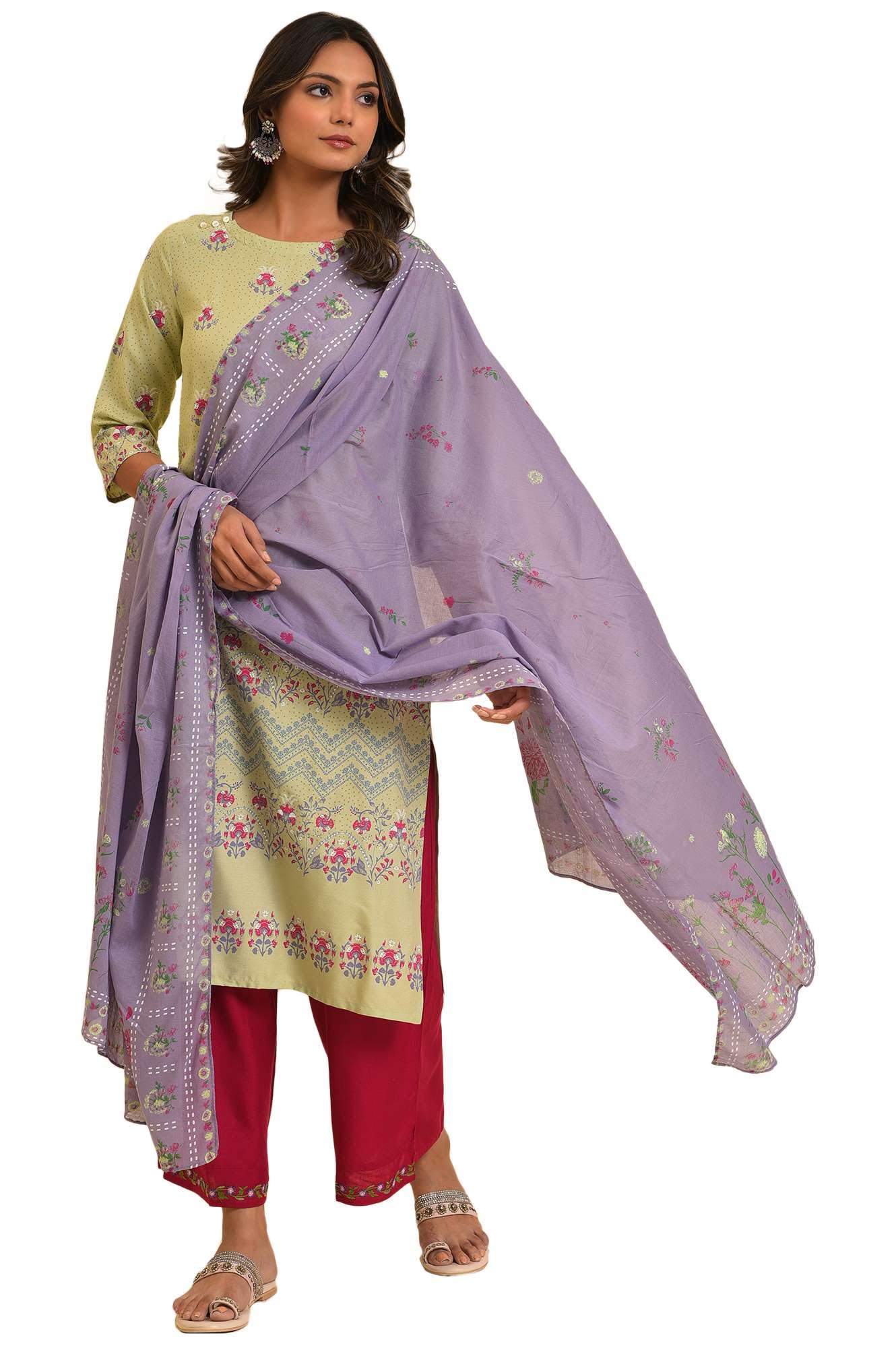 w for woman Cotton Woven Women's Dupatta (Purple,Free Size)-picture-55