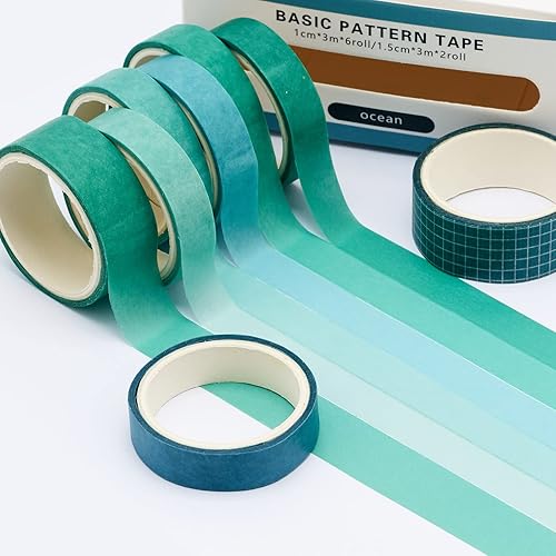 Miniatura 3 de Washi - Juego de 8 rollos de cinta adhesiva decorativa para manualidades, manualidades, diarios, planificadores, álbumes de recortes, regalo de