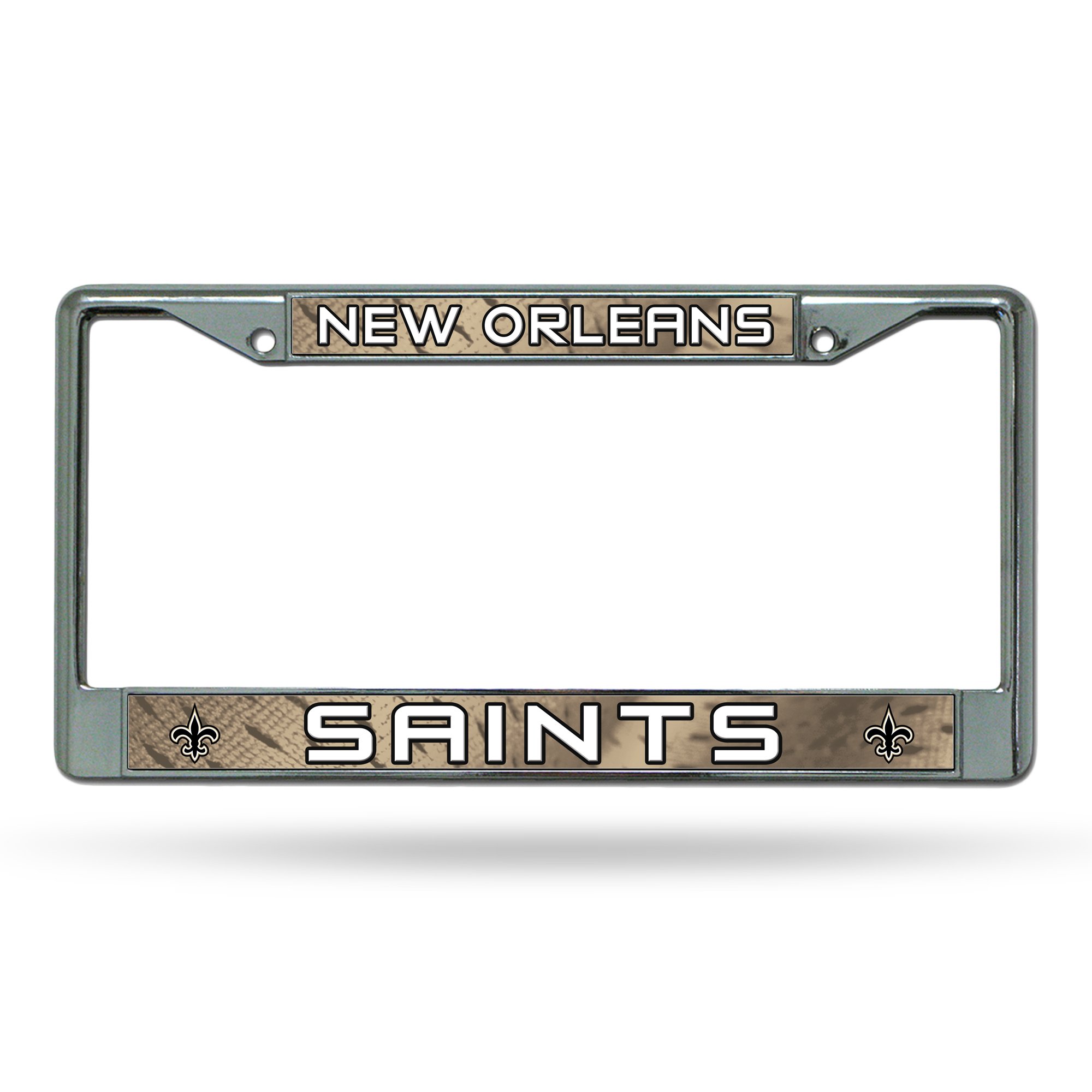 Rico Industries NFL New Orleans Saints 12" x 6" Silver Chrome Frame W' Decal Insert Car/Truck/SUV Auto Accessory
