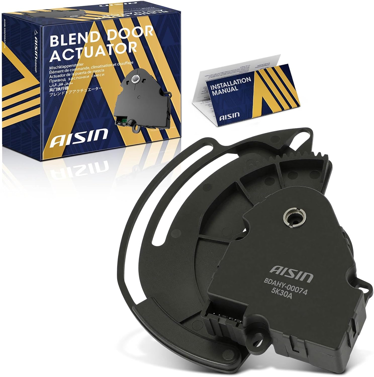 AISIN AFTERMARKET BDAHY-00074 Main HVAC Air Door Actuator with Panel - Compatible with Chevrolet Silverado 1500 2500 3500 Tahoe, Suburban, GMC Sierra 1500 2500 3500, Yukon, Cadillac Escalade - Mode