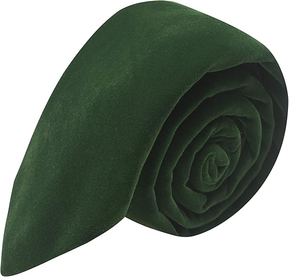 Luxury Dark Green Velvet Necktie, Tie at Amazon Men’s Clothing store