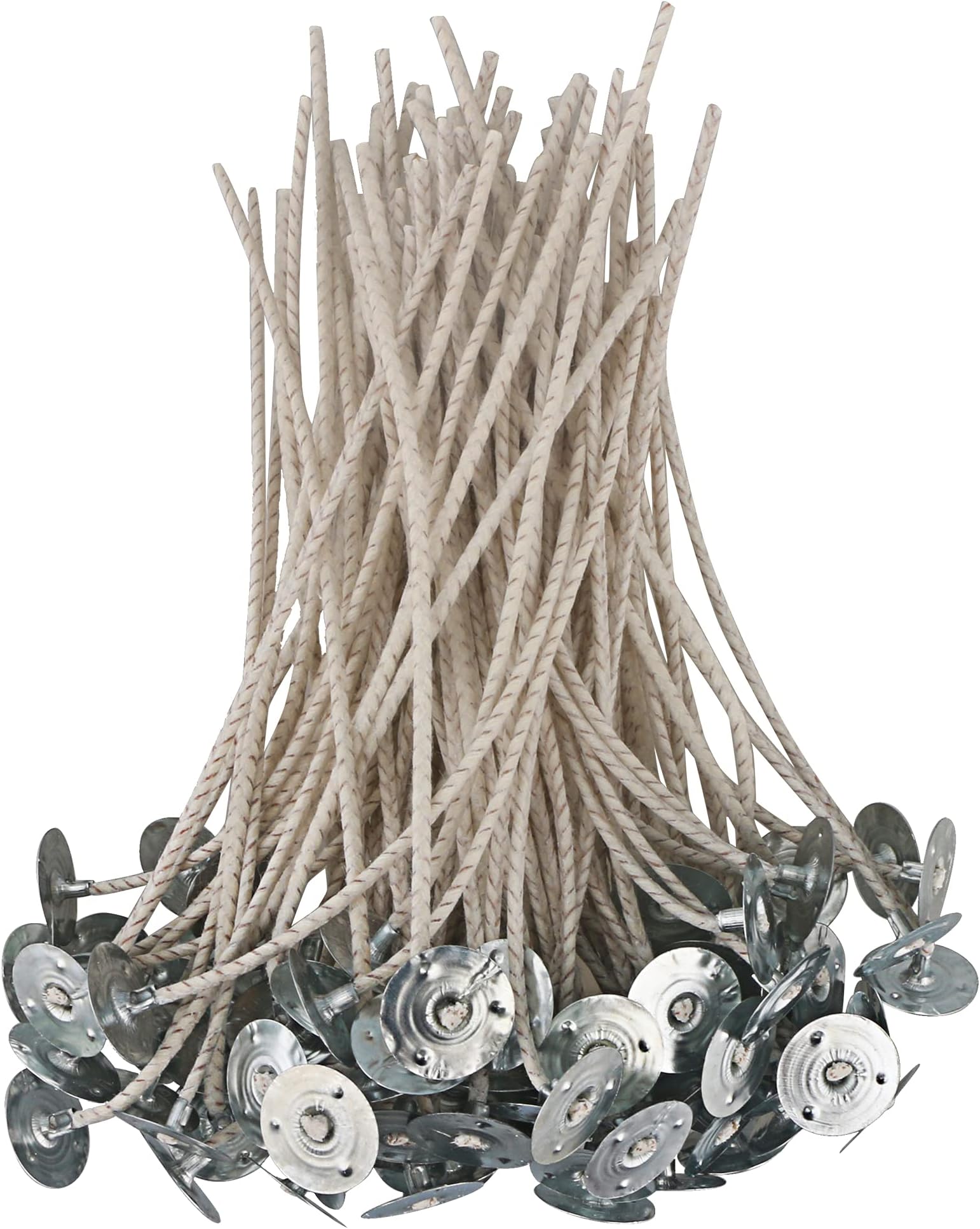 CD Series Wicks for Soy Candles - 100pcs CD 22 6" Pretabbed Cotton & Paper Wicks for Candle Making