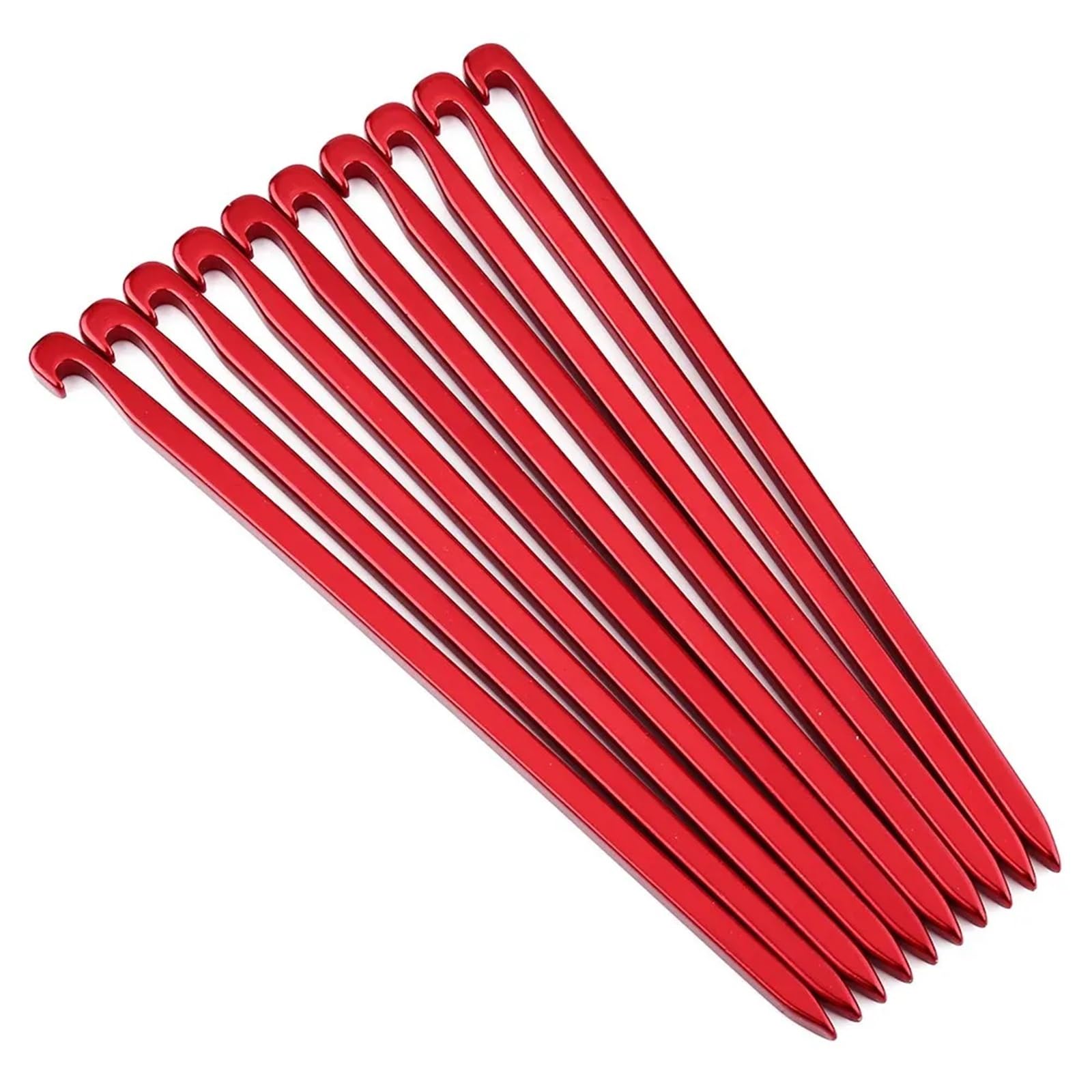 Śledzie do namiotów, 10 szt. kołków do markizy, namiotu, gwoździe 16 cm, wytrzymałe aluminiowe kołki kempingowego, skał(Red)