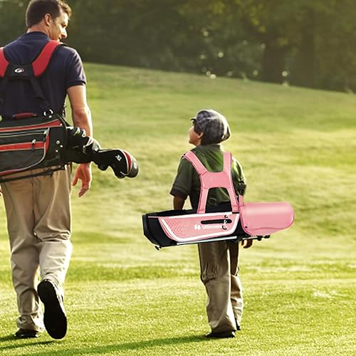 Miniatura 2 de Goplus Junior - Juego completo de palos de golf para niños, palos de golf para mano derecha con bolsa de soporte, capucha para lluvia, juego de