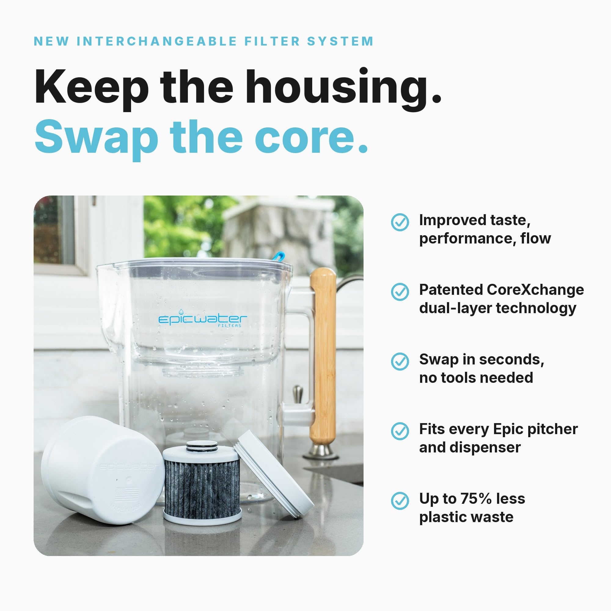 Epic Pure XP Water Filter Pitcher - NSF Certified -6 Epic Pure XP Water Filter Pitcher - NSF Certified -6